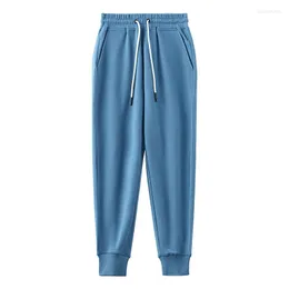 Herrbyxor 360 g tjock bomull Vintermän Sweatpants S-3XL Lång sportfast färg par grundläggande jogging kvinnor höstbyxor