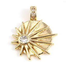 チャームファッションMticolour Clear Cubic Zirconia Sun Pendant for Gold Color Wingブレスレットドロップ配信