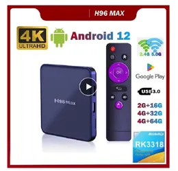H96 MAX V12 RK3318 Akıllı TV Kutusu Android 12 4G 64GB 32G 4K Çift WiFi BT Medya Oyuncu H96max TVBox Set Üst Kutusu 2GB16GB