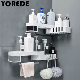 Bathroom Shelves Corner Organizer Shelf Shampoo Cosmetic Storage Rack Wall Mounted Kitchen Household Items Accessories 230221