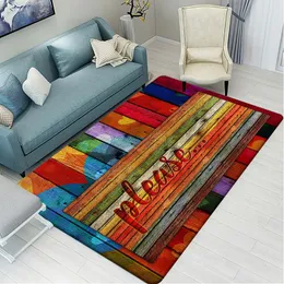 Carpets Home Anti-slip Flannel For Living Room Modern Wood Grain Striped Area Rugs Large Floor Mat Decoration Tapis Salon