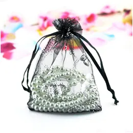 Jewelry Pouches Bags Mti Size And Color 7X9 Cm Silk Bag With Sier Butterfly Small Packaging Dstring Tr Dhcgu