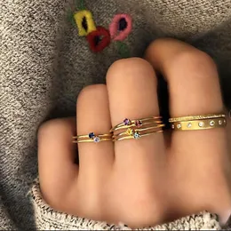 バンドリングファッションシンプルアクセサリーヴィンテージアロイゴールドクリスタルジェム8ピース女性のための指のセットパーティージュエリーラブギフト