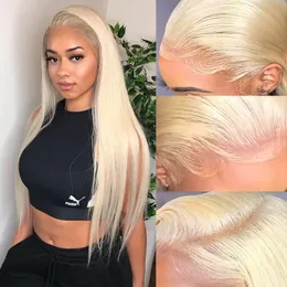 Lace Frontal Wig Human Hair Hd Transparent Pre Plucked 28 30 Incn Colored 13x4 Honey Blonde Bone Straight Lace Front Wig