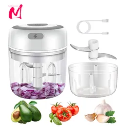 Fruktgrönsaksverktyg Electric Kitchen Food Chopper Mini Vitlök Masher Crusher USB Bärbar köttkvarn för prylar 230221
