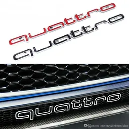Quattro 로고 엠블럼 배지 자동차 3D 스티커 ABS Quattro 스티커 전면 그릴 하단 트림 아우디 A4 A6 A6 A7 RS5 RS6 RS7 RS Q3 CAR A301P