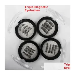 Cílios falsos 3d Triplético beleza natural beleza reutilizável cílios de olho Extensão Nenhuma cola necessária de decoração de cosméticos entrega ele dhyej