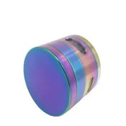 Neue Bunte Eis Blau Rauch Grinder Flache Seite Fenster Grinder 63mm Vier-schicht Rauch Brecher Metall Rauch Teile