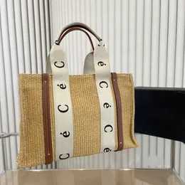 38 cm Beach Bag Women Straw Bag Woman Woody Totes Shopping Bags Designer Handv￤skor Lafite virkning stor kapacitet Canvas Tote Luxury Handbag Classic Letter Handtag