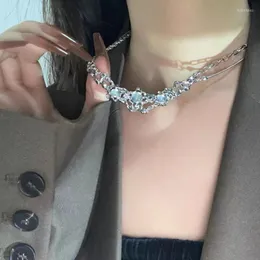 Choker-Halsketten im koreanischen Stil, leicht, luxuriös, flüssig, sexy, einzigartige Halskette, weiblich, Ins-Hip-Hop-Design, Sinn für Nische, übertriebene Schlüsselbeinkette