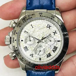 High Quality Fashion Iced Out Watchesmens Wrist Round Cut Lab Gr DDGU H2EG