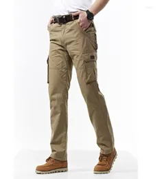 Pantaloni da corsa più tasche pantaloni da combattimento per pendolari maschi indossare maschi militari resistenti ad addensare uomini cargo casual cotone baggy3169453