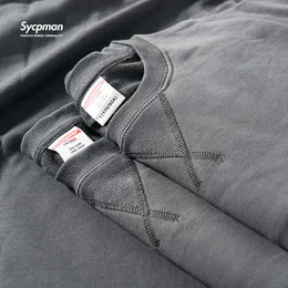 Męskie bluzy bluzy 380G ciasne dopasowanie ciężki odwrócony trójkąt na szyję sweter luźne wszechstronne bawełniane vintage Autum zimowe długie rękaw 230222