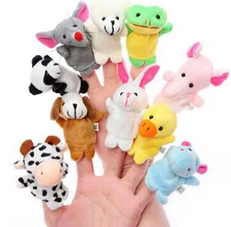 Cartoon Animals Finger Puppet Kids Toy Panda Hippo Rabbit Early Education Plush Toy Bear Frog Parent-child Interaction Tell Story for Christmas Kid Birthday Gift 2-1