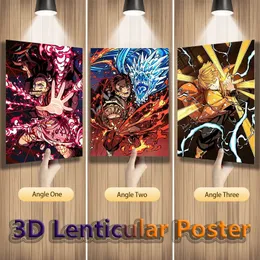 Adesivos de filmes de desenho animado 3D Poster Flip Lenticular Anime 3dAnime Poster 3DPicture Para Decoração de Casa 30 x 40cm Grátis