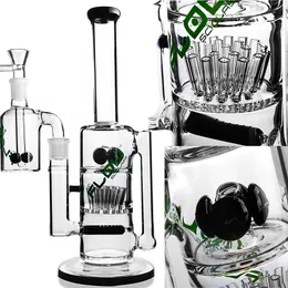 13.4inchs Percolator Water Pipes Hookahs Glass Bong Recycler Dab Rigs Ash catcher Big Glass Rig with 14mm Joint