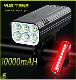 10000 mAh Bike Light Waterproof USB ładowalny rower LED 5000LM Super jasna latarka do roweru z przodu z tyłu 2201211078973