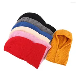 Beretas Capinho de cachecol de cachecol Toucha de pescoço espessado resistente ao frio Mulheres chiques homens de malha de uma peça