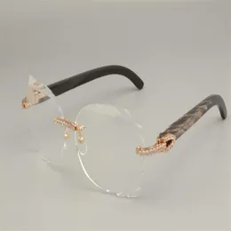 2019 Neue Mode hochwertige geschnitzte Brillen Rahmen 8300817 Diamond Serie Black Black Blumenmischhorn Brille Rahmen 58-18-140184U