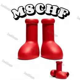 2023 MSCHF Boots Designers Men Women Big Red Boot Dik Bottom Non-Slip Booties Rubber Rain Boots Fashion Dames Platform Bootie Astro Boy 35-45