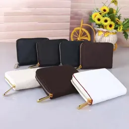 brand Designer women pu short wallets card holder Luxurys men clutch bag Zippy coin purse small 76006