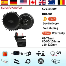 Bafang BBSHD 52V1000W Motor Fırçasız Elektrikli Bisiklet Orta Tahrik Motoru Elektrikli Bisiklet Dönüşüm Kiti için 68 MM 100 MM 120 MM Ebike