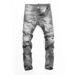 Tr Apstar dsq szczupły dżinsy męskie dżinsy man man spodnie Hip Hop Rock Moto Designer Pants Skinny Denim DSQ Jeans 6915