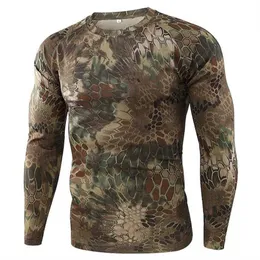 T-shirt da uomo 2022 Retro outdoor da uomo da Forest camouflage stampa 3D casual manica lunga girocollo felpa sportiva pullover manica lunga 022223H