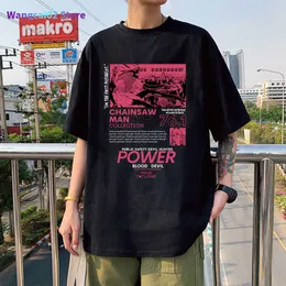 Men's T-Shirts Chainsaw Man Power T Shirt Men Aesthetic Couple Graphic Tees Tops Men Women Oversized Short Sleeve T-shirt Harajuku Kawaii 022223H