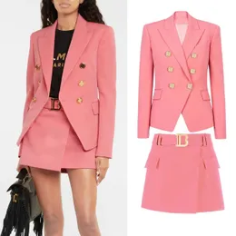 Womens Designer Blazer Two Piece Set Dress Spring Wool Blend Clothes Outerwears Luxury Brand Clothing Size S-2XL A389