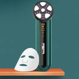 Face Microcurrent Face Lift 기계 장치를위한 5 in 1 RF EMS Massager LED 페이스 라이트 요법 무선 주파수 피부 강화 230222