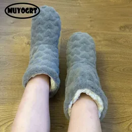 Slippers Women Plush Socks Slippers Shoes Winter Warm Couple Floor Socks NonSlip Thickening Velvet Indoor Dance HighTube Slippers Z0215