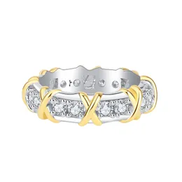 محاكاة All-Match White Diamond Fashion Retro Color Spelation Electroplated Ring Female S925 Silver