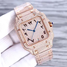 Handgefertigte Diamant-Uhr für Herren, automatisch, mechanisch, 40 mm, Saphir-Designer-Damenarmband, Montre de Luxe-Geschenk