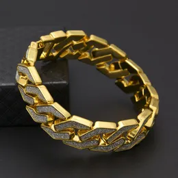 Мужской теннисный браслет с бриллиантами Iced Cuban Link, хип-хоп, блестящие цепочки, ювелирные изделия, новинка Iced Out