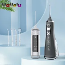 Oral Irrigator Taşınabilir Dental Su Duyucu Tip C USB Şarj Edilebilir Su Jet İplik Diş Seçim 4 Jet İpucu 6 Mod IPX7 1600RPM 230202