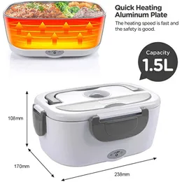 Lunchboxen Elektrische Heizkiste beheizte tragbare Edelstahl -Mahlzeitschale Bento -Lebensmittelbehälter mit Deckel 230222