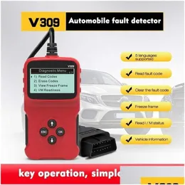 Kodläsare skannar verktyg v309 obd2 obdii auto bil diagnostisk skanner handhållen fel läsare reparationsverktyg universal droppleverans auto dhv1y