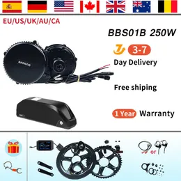 Bafang Motor BBS01B BBS01 36V 250W Mid Drive Motor Electric Bike Ebike Conversion Kit 36V15 .6AH Lithium Battery 18650 Cell Kits