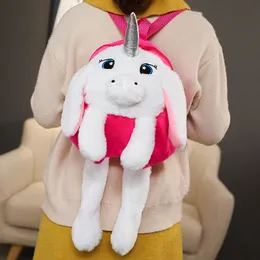 Kawaii japansk vit kanin kanin ryggs￤ck skola plysch plysch leksak barn barn flickor flickv￤n student f￶delsedagspresent