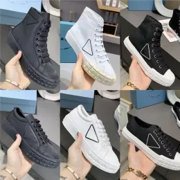 Med Box Prad Designer Renylon Casual Shoes Women Wheel Cassetta Flat Sneakers High Top Fabric Runner Trainers Low-Top Canvas Shoe Gabar WC