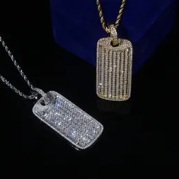 iced out mirco pave cz square Collana con ciondolo per uomo Boy Geometric 5A Cubic Zircon Full Paved Hip Hop Trendy Geometric Jewelry