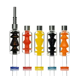 Vintage Nectar Collector Glass Bong Hookah Straw Smoke Accessory Original Factory Direct Sale kan sätta kundlogotyp av DHL UPS