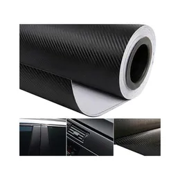 Other Interior Accessories 30Cmx127Cm 3D Carbon Fiber Vinyl Car Wrap Sheet Roll Film Stickers And Decals Styling Mobiles Drop Delive Dhs9Q