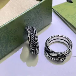 Designer de moda Ring Snake Love Band masculino amantes de mulheres anéis de casais com caixa