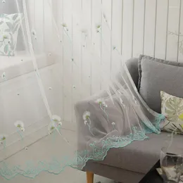 Curtain Dandelion Embroidered Sheer For Livingroom Romantic Lace Bottom Pastoral Rural Window Screen Drapes Tende M162C