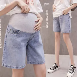 Maternity Bottoms Denim Fashion Shorts Summer Pregnancy Cotton Short Slim Elastic Jeans Pants