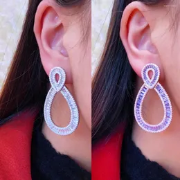 Dangle Earrings GODKI Charm Sweet Romantic CZ Pendant Luxury Girl Women Bridal Wedding Jewelry High Quality Trendy