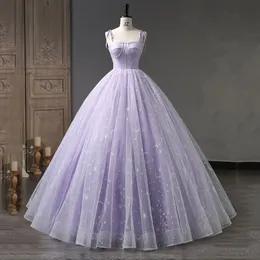 Party Dresses 2023 Light Purple Quinceanera Classic Spaghetti Strap Dress Luxury Sweetheart Ball Gown Plus Size Vestidos 230221