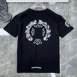 Luksusowe klasyczne męskie t-shirty Ch marka moda męska sanskryt list T-shirt podkowa serce krzyż projektant koszulki człowiek Hip Hop Chromes Sweatery24x